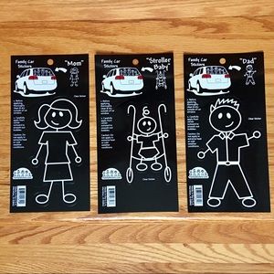 *New* Family car stickers (mom, baby, dad)